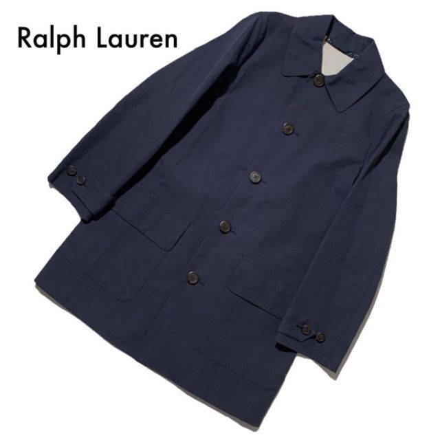 Ralph Lauren(ラルフローレン)のラルフローレン スプリングコート コットンジャケット ネイビー 7 S 古着 綿 レディースのジャケット/アウター(スプリングコート)の商品写真