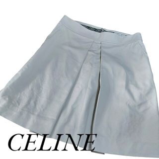 セリーヌ(celine)のセリーヌ　コットンスカート　クリーム　38 台形(ミニスカート)