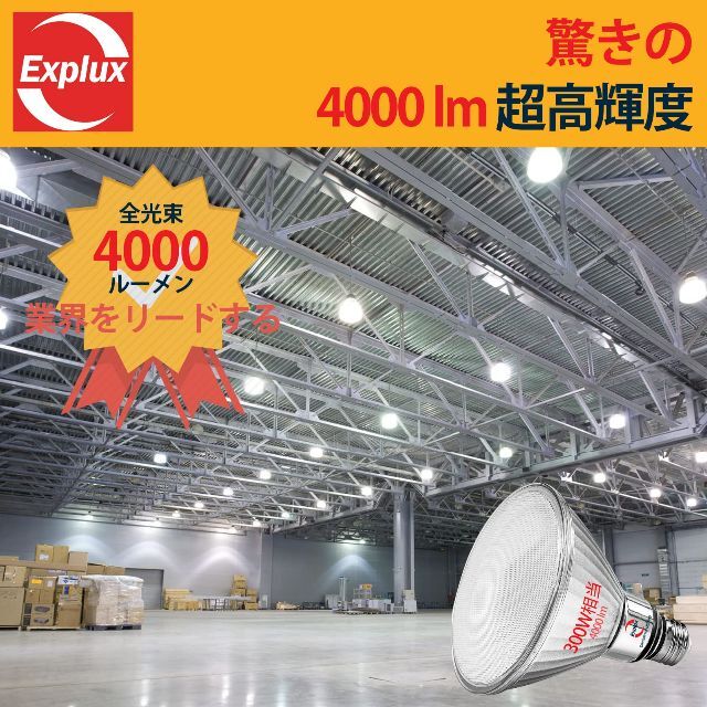 【色: 昼白色】Explux 超高輝度LEDハイビーム電球 300W相当・驚き輝