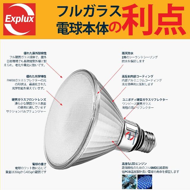 【色: 昼白色】Explux 超高輝度LEDハイビーム電球 300W相当・驚き輝