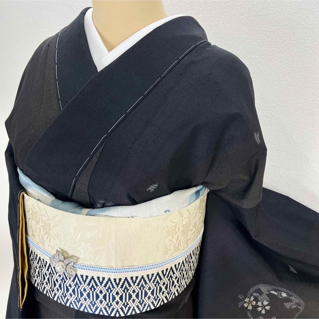 夢美月名古屋帯新品 奥順謹製【結城紬】仕立て上り おく玉 正絹 さが美