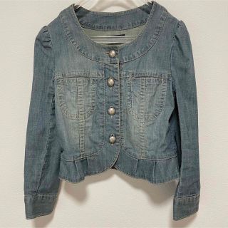 ウィルセレクション(WILLSELECTION)の【美品】ウィルセレクション　ノーカラーデニムジャケット(Gジャン/デニムジャケット)