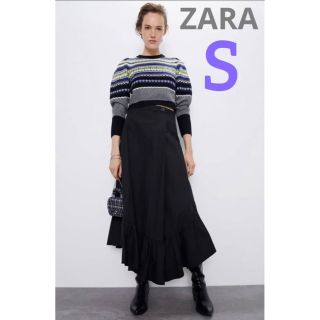 ザラ(ZARA)の新品ZARA フリル付きミディスカートS(ロングスカート)