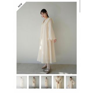 アメリヴィンテージ(Ameri VINTAGE)のAcka jacquard big collor one-piece(ロングワンピース/マキシワンピース)