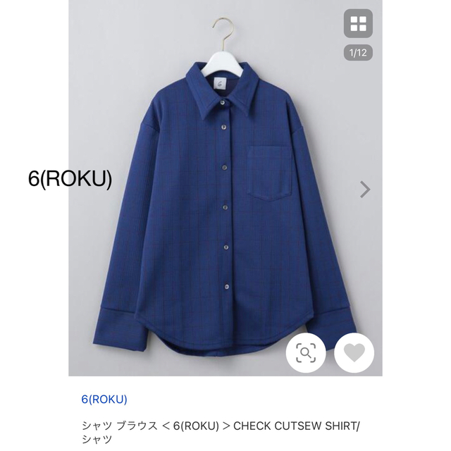 6(ROKU) Check cutsew shirt  シャツROKU