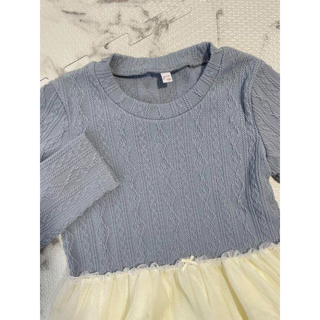 リブ×チュールワンピ♡星　キラキラ130 キッズ/ベビー/マタニティのキッズ服女の子用(90cm~)(ワンピース)の商品写真