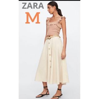 ザラ(ZARA)の新品ZARA ベルト付きラティックスカートM(ロングスカート)