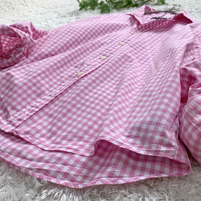 ポロラルフローレン ギンガムチェック シャツ 大きいサイズ ピンク 羽織り 5