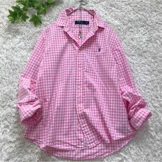 ポロラルフローレン(POLO RALPH LAUREN)のポロラルフローレン ギンガムチェック シャツ 大きいサイズ ピンク 羽織り(シャツ/ブラウス(長袖/七分))