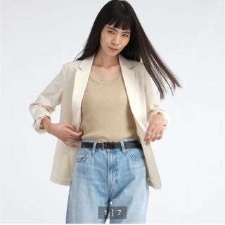 ユニクロ(UNIQLO)のユニクロ　リネンブレンドジャケット(テーラードジャケット)