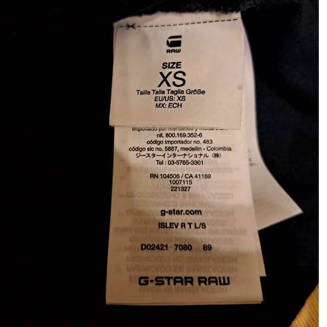 G-STAR RAW(ジースター)の新品タグ付 G-STAR RAW ジースターロウ 紺色 長袖 ロンTシャツ XS メンズのトップス(Tシャツ/カットソー(七分/長袖))の商品写真