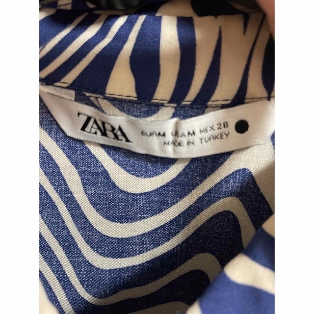 ZARA(ザラ)のZARA ロングプリントドレス　ブルー レディースのワンピース(ロングワンピース/マキシワンピース)の商品写真