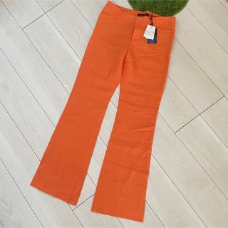 ラルフローレン(Ralph Lauren)の新品 ラルフローレン 9 リネン パンツ オレンジ(カジュアルパンツ)