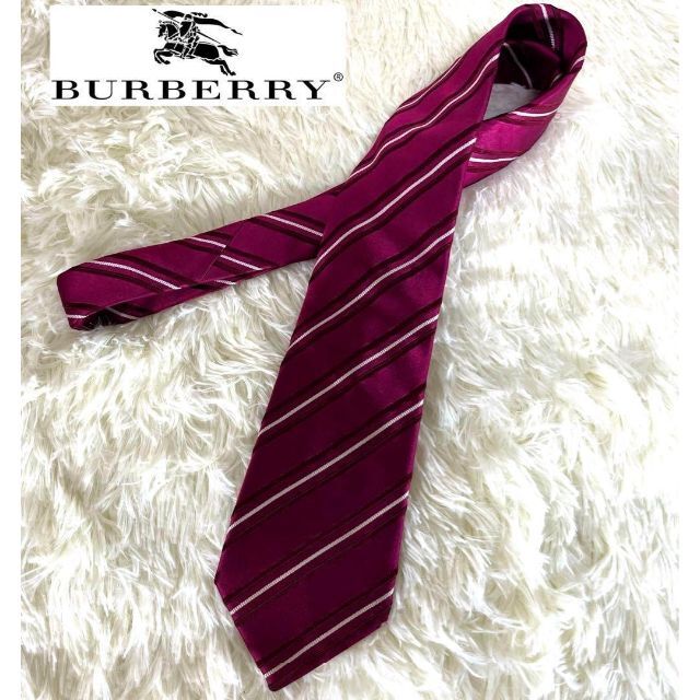 BURBERRY(バーバリー)の【美品】BURBERRY BLACK LABEL ネクタイ　レッド　ストライプ メンズのファッション小物(ネクタイ)の商品写真