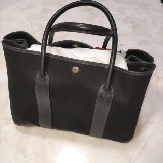 エルメス(Hermes)のHERMES エルメス 美品トワルオフィシエ ガーデンパーティー黒 PM トート(トートバッグ)