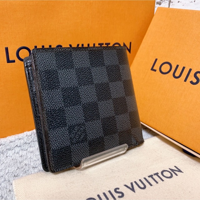 LOUIS VUITTON(ルイヴィトン)の【美品】 ルイヴィトン ポルトフォイユ マルコ ダミエ グラフィット 折り財布 メンズのファッション小物(折り財布)の商品写真