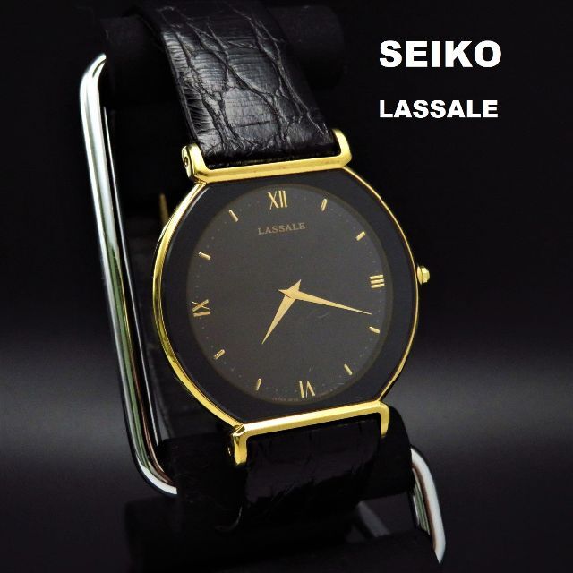 SEIKO LASSALE 腕時計ブラックダイアル ゴールド