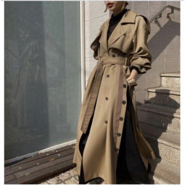 MINIMAL FLARE LONG TRENCH COAT