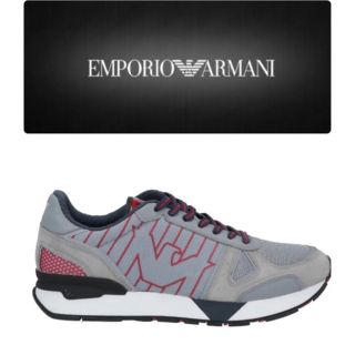 EMPORIO ARMANI メンズ　スニーカー　ブルー×レッド　新品未使用