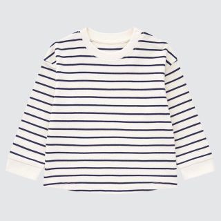 ユニクロ(UNIQLO)のユニクロ ソフトタッチコットンクルーネックT ボーダー カットソー スウェット(シャツ/カットソー)