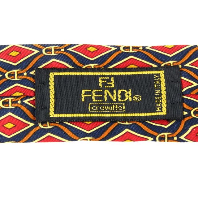 FENDI(フェンディ)のフェンディ ブランドネクタイ 総柄 ベルト シルク イタリア生地 メンズ レッド FENDI メンズのファッション小物(ネクタイ)の商品写真