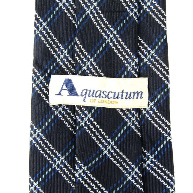 AQUA SCUTUM(アクアスキュータム)のアクアスキュータム ブランドネクタイ チェック柄 エンブレム シルク 日本製 メンズ ブラック Aquascutum メンズのファッション小物(ネクタイ)の商品写真