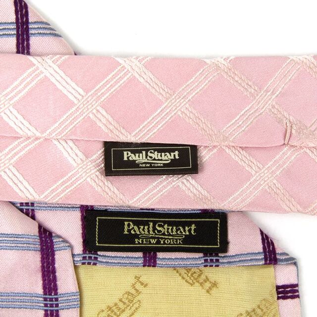 Paul Stuart(ポールスチュアート)のポールスチュアート ブランドネクタイ チェック柄 シルク 日本製 メンズ ピンク PAUL STUART メンズのファッション小物(ネクタイ)の商品写真