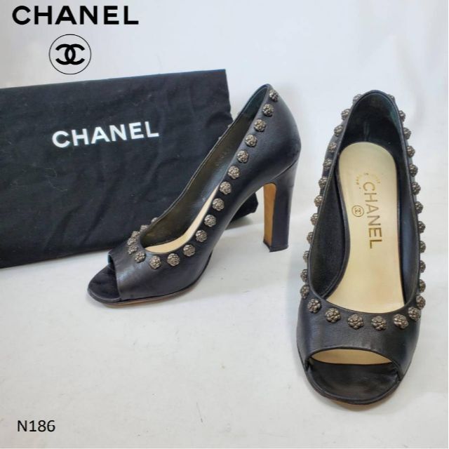 シャネル CHANEL オープントウ パンプス 36 tic-guinee.net