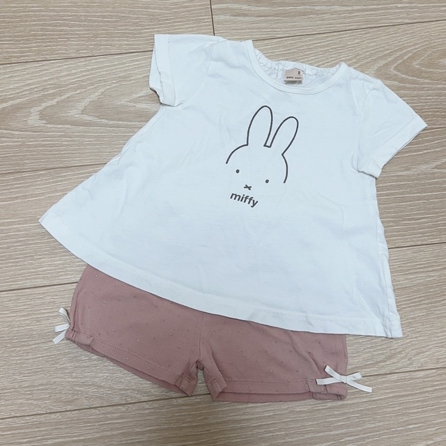 petit main(プティマイン)のpetitmain miffy 女の子 パジャマセット 90 キッズ/ベビー/マタニティのキッズ服女の子用(90cm~)(パジャマ)の商品写真