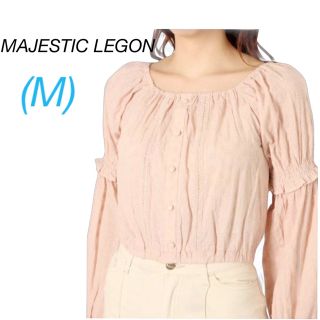 マジェスティックレゴン(MAJESTIC LEGON)の新品マジェスティックレゴン　よくばりショートブラウス　ピンク　Mサイズ　匿名発送(シャツ/ブラウス(長袖/七分))