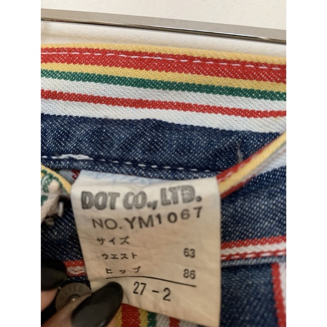 Santa Monica(サンタモニカ)のused ストライプ柄バギーパンツ レトロパンツ vintageパンツ レディースのパンツ(バギーパンツ)の商品写真