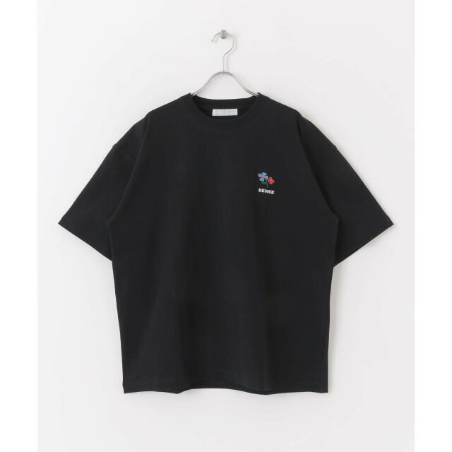 【BLACK】『ユニセックス』ポップアートシシュウTシャツ(5分袖)A