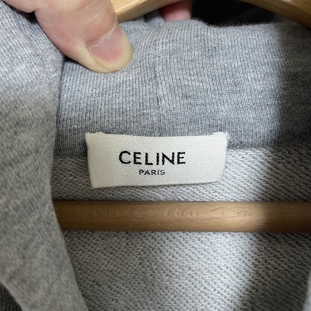 スノーブルー CELINE セリーヌ ロゴ パーカー コットン フーディ