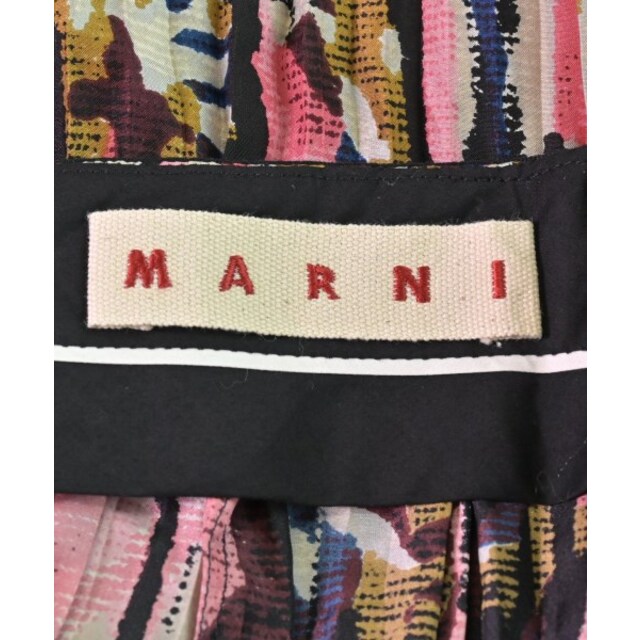 MARNI マルニ ひざ丈スカート -(M位) ピンクx紺xベージュ等(総柄)