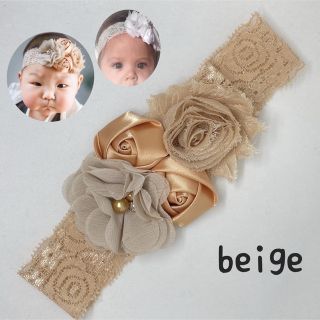 ♥️beige♥️上品なサテン生地 フラワーカチューム❶(その他)