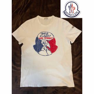 【綺麗】MONCLER 袖ワッペン アニメ刺繍Tシャツ モンダック 刺繍 L