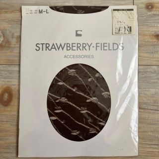 ストロベリーフィールズ(STRAWBERRY-FIELDS)のストロベリーフィールズ　花柄ストッキング　ブラウンつま先スルーMサイズ〜Lサイズ(タイツ/ストッキング)