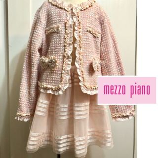 りーぬの商品一覧mezzo piano メゾピアノ 女の子 ツイードジャケット 日本製