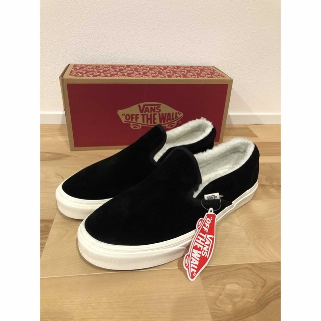 vans スリッポン バンズ　スエード　ボア　ブラック　29cm