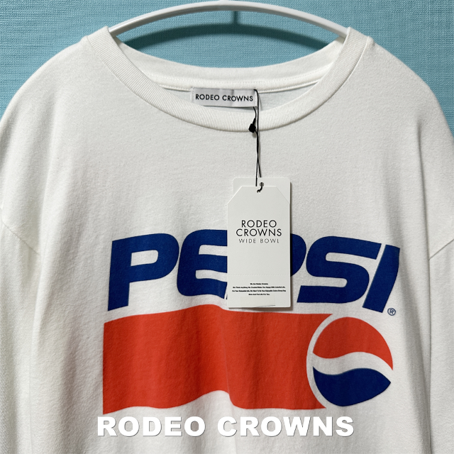 RODEO CROWNS WIDE BOWL(ロデオクラウンズワイドボウル)の【RODEO CROWNS】PEPSIコラボ ロングTシャツ タグ付未使用 レディースのトップス(Tシャツ(長袖/七分))の商品写真