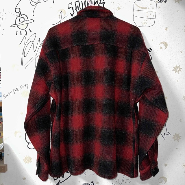 90s WOOLRICH バッファローチェック ヴィンテージ ウールシャツボアジャケット