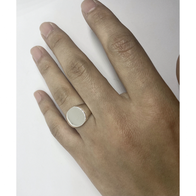 シグネットリングメンズアクセサリーシルバー925銀ペア指輪オーバル17号Kアひ8 メンズのアクセサリー(リング(指輪))の商品写真