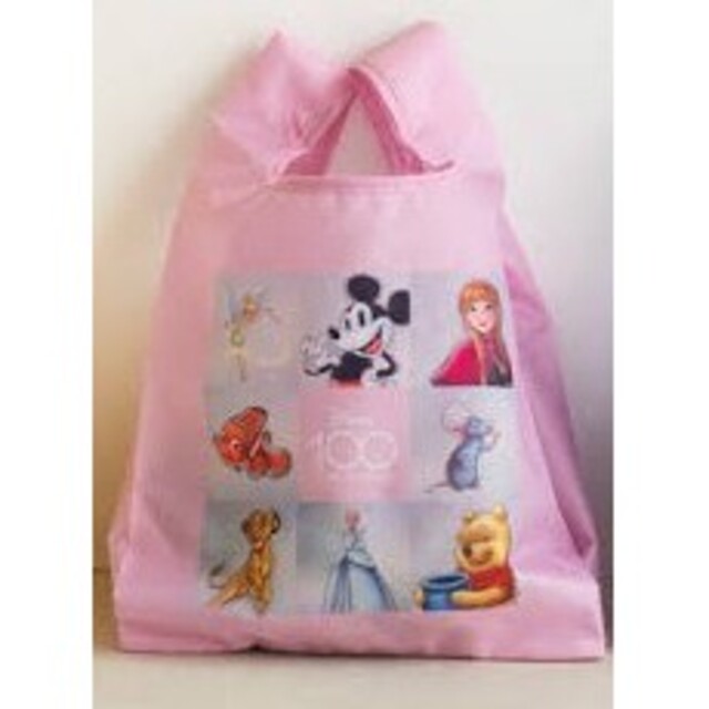 Disney(ディズニー)のディズニーカンパニー100周年　セブンイレブン限定エコバッグ　ピンク レディースのバッグ(エコバッグ)の商品写真