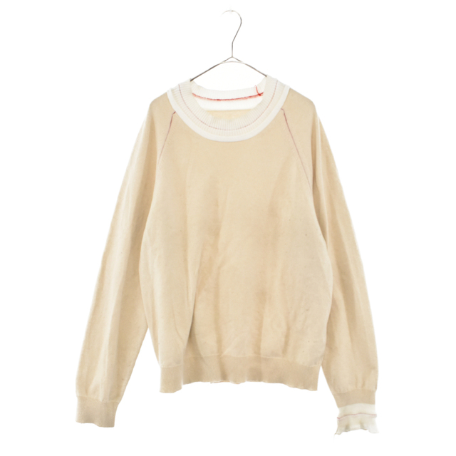 MAISON MARGIELA 1 メゾンマルジェラ 21SS Cotton And Wool Sweater コットンアンドウールスウェッター ニットセーター オフホワイト S51HA1106