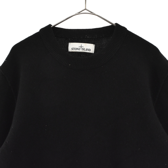 STONE ISLAND ストーンアイランド Crewneck Knit Sweater ロゴパッチ付クルーネックニットセーター ブラック 671550AA3