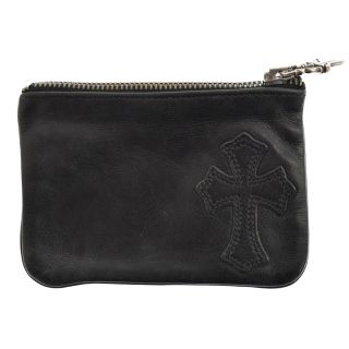 クロムハーツ(Chrome Hearts)のCHROME HEARTS クロムハーツ ZPR CHNG PURSE チェンジパース クロスパッチダガージップレザーコインケース ブラック(コインケース/小銭入れ)