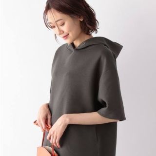 グローバルワーク(GLOBAL WORK)の【2,3回着用】GLOBAL WORK Tシャツ サマ見えAiryパーカー半袖(カットソー(半袖/袖なし))