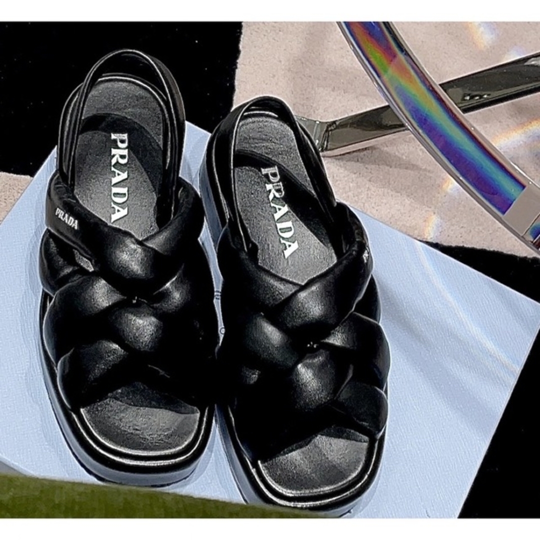 PRADA - PRADA プラダ パデッド ナッパレザー サンダル シューズ PRADA - PRADA プラダ パデッド ナッパレザー サンダル シューズ