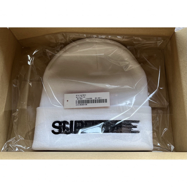 Supreme(シュプリーム)のSupreme 23SS Motion Logo Beanie "White" メンズの帽子(ニット帽/ビーニー)の商品写真