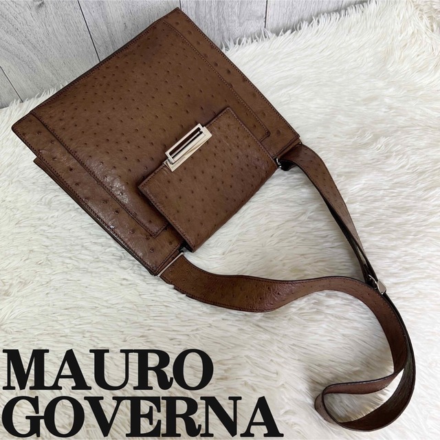 美品♡MAURO GOVERNA オーストリッチ ショルダーバッグ